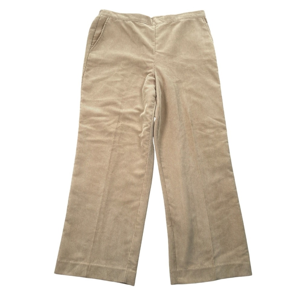 Alfred Dunner Pants 16 Tan Corduroy‎ Pull-on High Rise 28" Fall Grandmacore